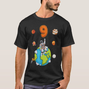 T-shirt Astronaut Planètes Espace 9 Neuf Ans 9e Naissance
