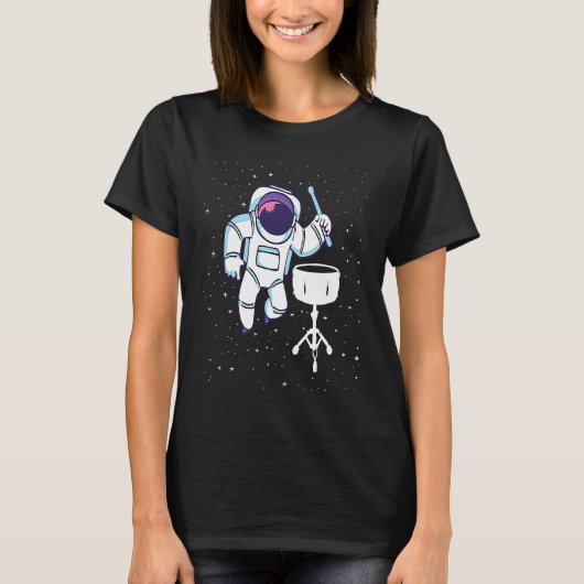 T-shirt Astronaut Playing Snare Percussion Snare Drummer (Devant)