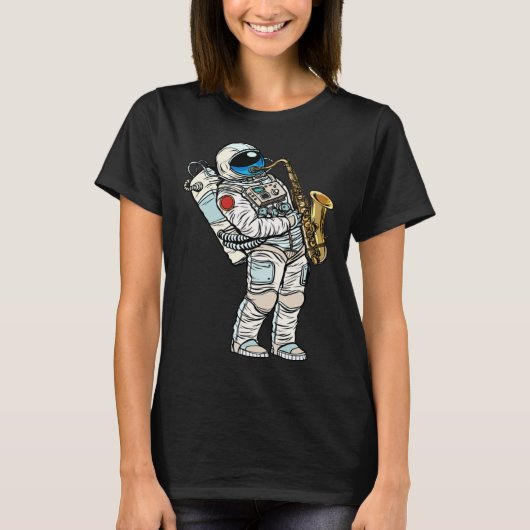 T-shirt Astronaut plays saxophone in space (Devant)
