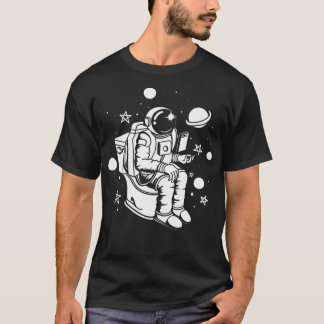 T-shirt Astronaut Poopin Dans L'Espace Drôle Cadeau Spatia