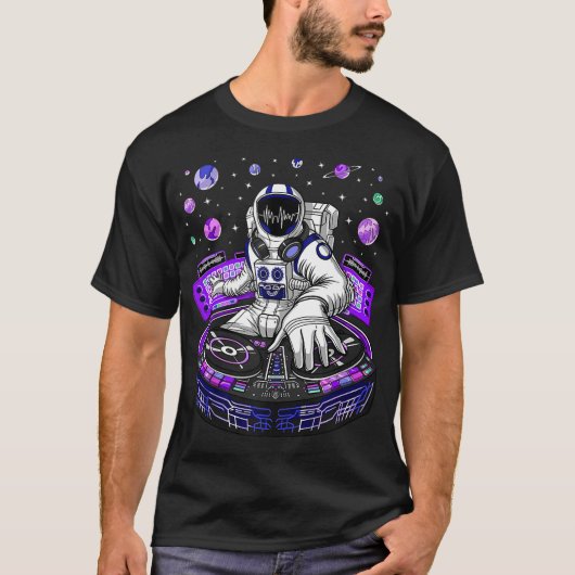 T-shirt Astronaut Psychedelic Music DJ Psytrance Techno ED (Devant)