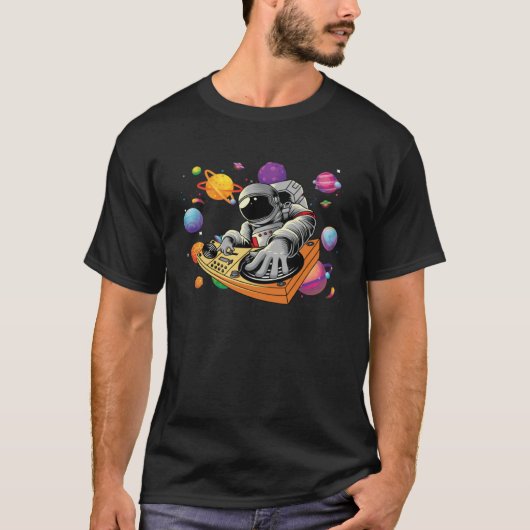 T-shirt Astronaut Psychedelic Music DJ Techno Festival Ele (Devant)