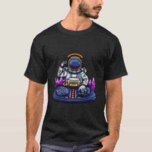 T-shirt Astronaut Psychédélique Dj Dans L'Espace Edm Music