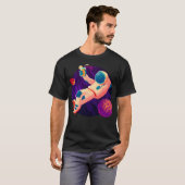 T-shirt Astronaut Relaxant Avec Cocktail (Spatiale Synthwa (Devant entier)