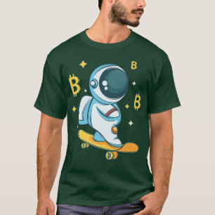 T-shirt Astronaut Riding Bitcoin Skateboard Cryptocurrency