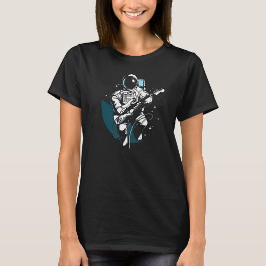 T-shirt Astronaut rocks with guitar (Devant)