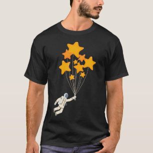 T-shirt Astronaut Se Tenant Sur Les Étoiles Amusant Cartoo