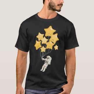 T-shirt Astronaut Se Tenant Sur Les Étoiles Amusants Sci-F