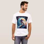 T-shirt Astronaut Skateboard dans l'espace (Devant entier)