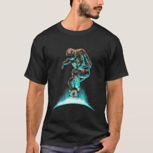 T-shirt Astronaut Skateboard Dans L'Espace Cosmos Science