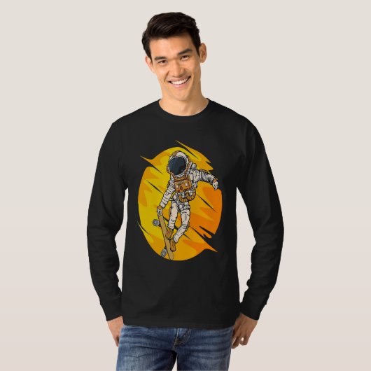 T-shirt Astronaut Skateboard Skating Space Cosmos Astronau (Devant entier)