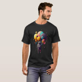 T-shirt Astronaut Space Balloons Moon Mars Planets Astrona (Devant entier)
