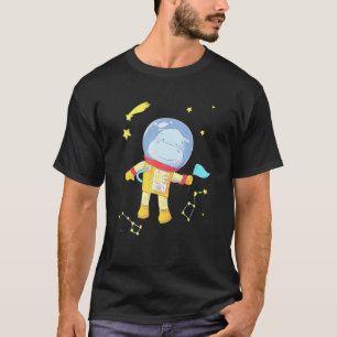 T-shirt Astronaut Space Hippo Galaxy Pour Adultes