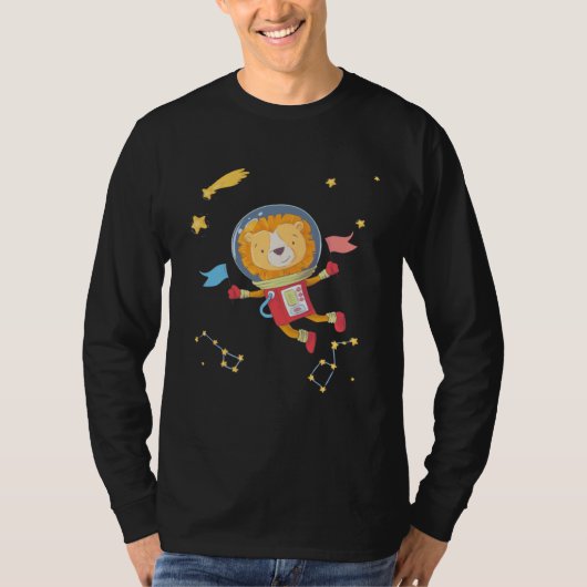 T-shirt astronaut space lion wear galaxy (Devant)