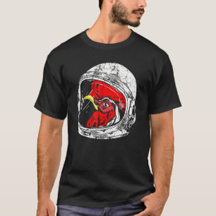T-shirt Astronaut Space Rooster Poulet Animaux Planètes