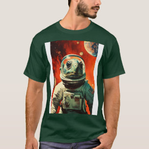T-shirt Astronaut Space Turtle Art Vintage
