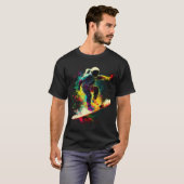 T-shirt Astronaut Surfant Dans L'Espace (Devant entier)