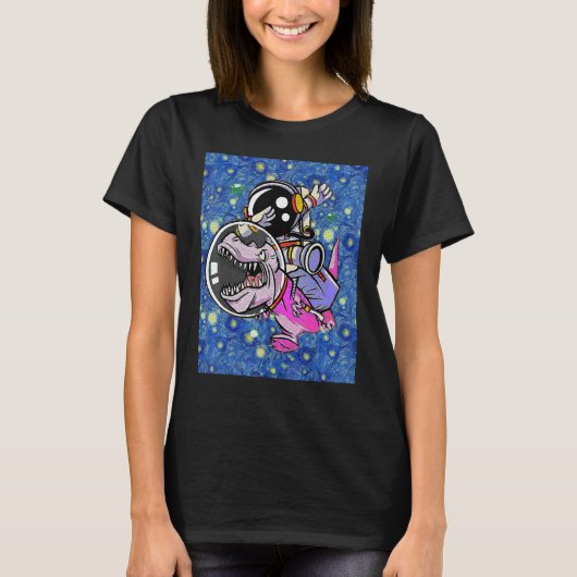 T-shirt Astronaut Trex Space Dabbing Paint (Devant)