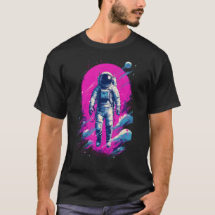 T-shirt Astronaut Vaporwave Esthétique Retro Glitch Spacem