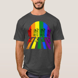T-shirt Astronaut Walking LGBTQ Retro Space Rainbow Gay Pr