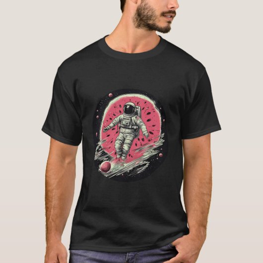 T-shirt Astronaut Watermelon Dans L'Espace (Devant)
