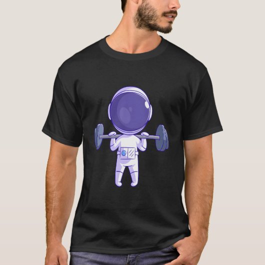 T-shirt Astronaut Weighter-lifter Gym Athlétique Funny Bod (Devant)