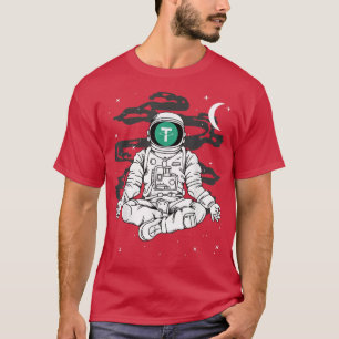 T-shirt Astronaut Yoga Tether USDT Coin To The Moon Crypto