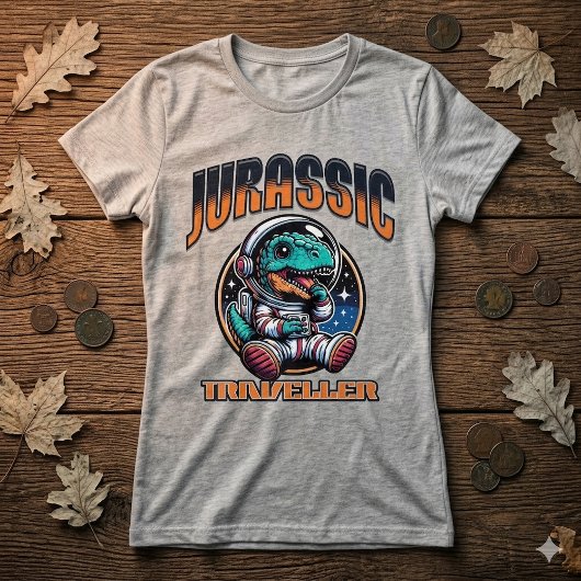 T-Shirt Astronaute Alien Dinosaure de l'Espace Drô