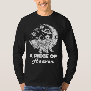 T-shirt Astronaute Alien Mangeant une Pizza sur la Lune Am