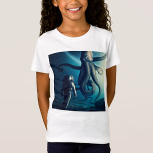 T-Shirt Astronaute amusant et calmar géant