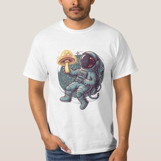 T-shirt astronaute au champignon spatial (Devant)