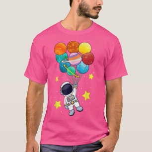 T-shirt Astronaute avec ballons de planètes Système solair