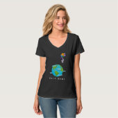 T-shirt astronaute avec ballons terre d'atterrissage (Devant entier)