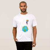 T-shirt astronaute avec ballons terre d'atterrissage (Devant entier)