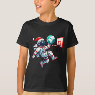 T-shirt Astronaute avec un chapeau de Père Noël drôle fais