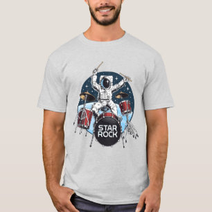 T-shirt Astronaute batteur Star Rock – Musique de l'espace