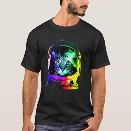 T-shirt Astronaute Cat Space Cat For Men Women Kids (Devant)