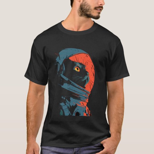 T-shirt Astronaute Chat Stylé (Devant)