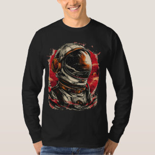 T-shirt astronaute dans l'espace avec planètes dans les ga