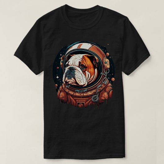 T-shirt Astronaute de Bulldog (Design devant)
