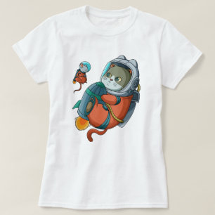 T-shirt astronaute de chat