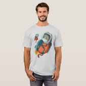 T-shirt astronaute de chat (Devant entier)