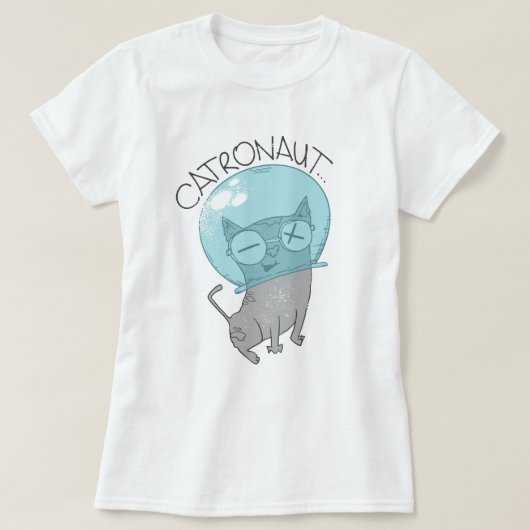 T-shirt astronaute de chat (Design devant)