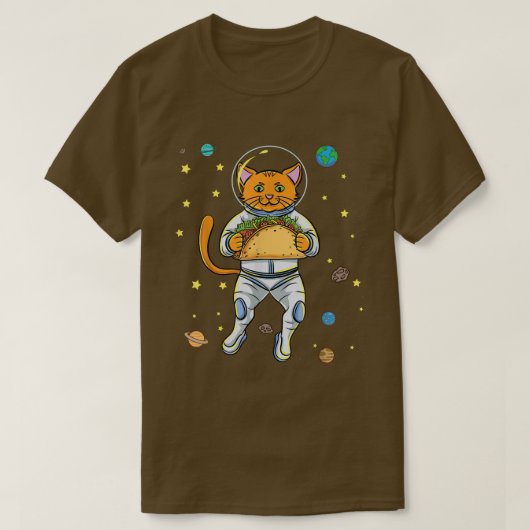 T-shirt Astronaute De Chat Avec Taco (Design devant)