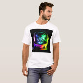 T-shirt astronaute de chat coloré (Devant entier)