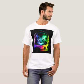T-shirt astronaute de chat coloré