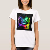 T-shirt astronaute de chat coloré (Devant)