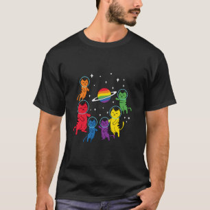 T-shirt Astronaute de chat LGBT Transgenre Arc-en-ciel Fie