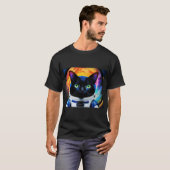 T-shirt astronaute de chat mignon (Devant entier)