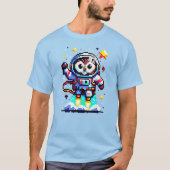T-shirt Astronaute de hibou à 8 bits - Explorateur d'espac (Devant)